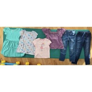 Cat & Jack Epic Threads Girls S 6-7 Bundle Pants Dress Shirt Jeans Pink Purple